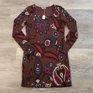 Bo Bel Mocha & Magenta Print Top/Dress Small